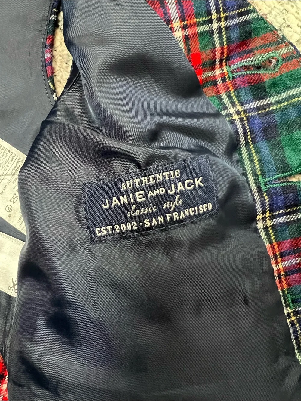Janie & Jack Plaid 100% Wool Vest Boys 2T